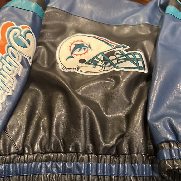 Miami Dolphins faux leather jacket XL excellent condition.  non smoking owner. - Picture 5 of 5